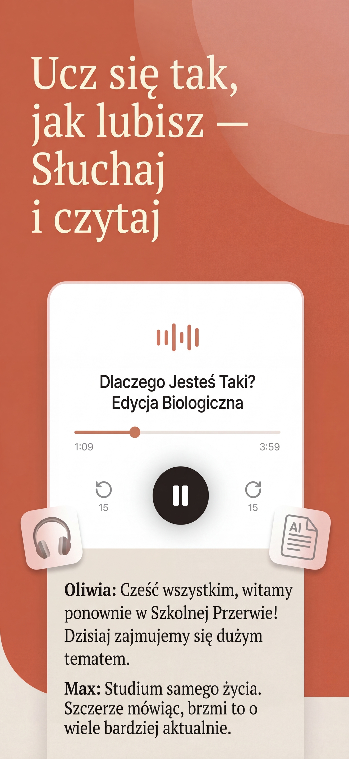 Naukado aplikacja do nauki matura Polska - widok fiszek